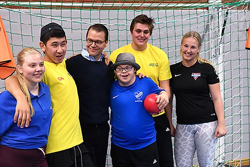 Vid Special Olympics School Day i Jakobsbergs sport- & idrottshall. 