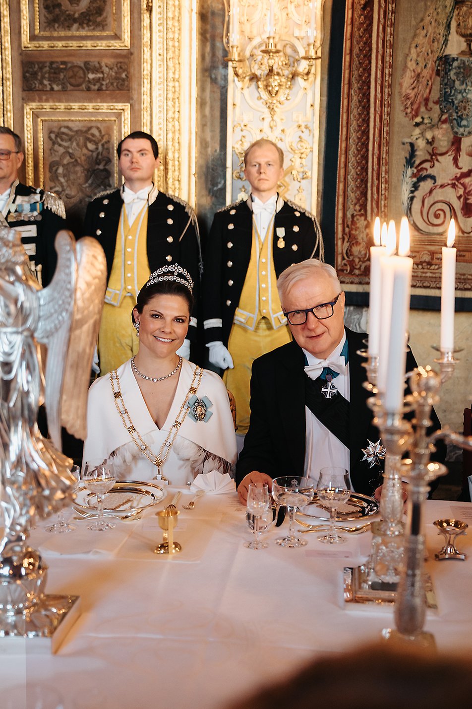 Kronprinsessan och ordförande Olli Rehn.