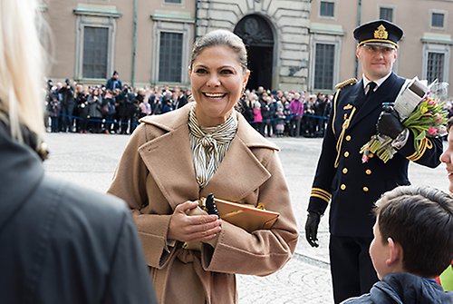 Kronprinsessan under firandet på Inre borggården. 