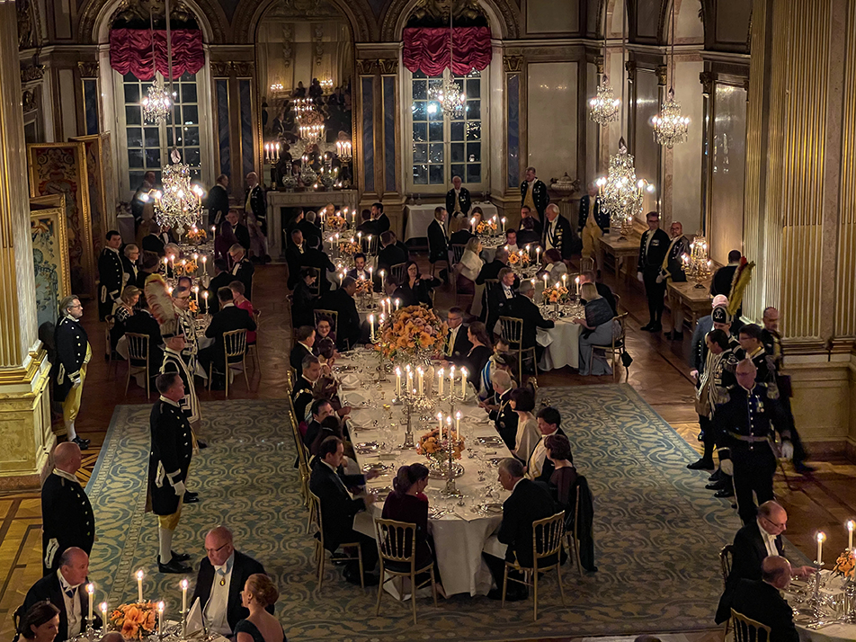 The gala dinner in the Vita Havet Assembly Rooms at the Royal Palace.