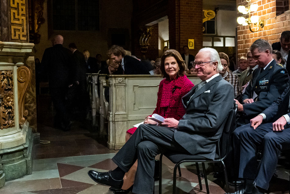The King and Queen at Stockholm Cathedral. 