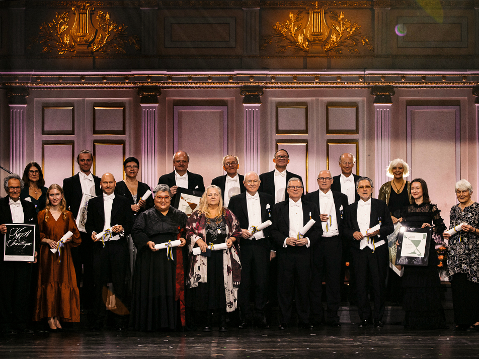 All the prize and scholarship winners who attended the formal gathering at Musikaliska. 