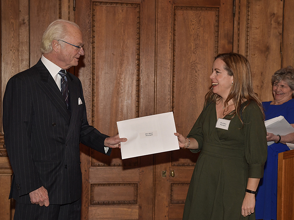 Dr Eliza Maher Hasselquist from the Swedish University of Agricultural Sciences' Department of Forest Ecology and Management in Umeå received a scholarship from the King Carl XVI Gustaf 50th Anniversary Fund for Science, Technology and the Environment. 