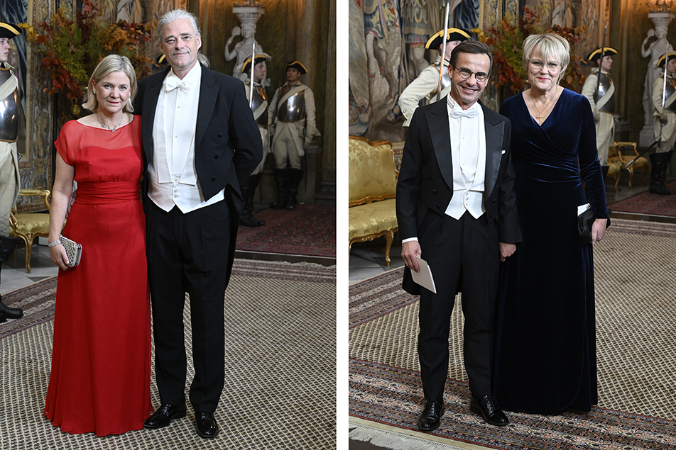Prime Minister Magdalena Andersson with her husband Richard Friberg, and leader of the Moderate Party Ulf Kristersson with his wife Birgitta Ed. 