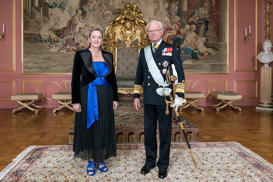 Malta's ambassador Marlene Mizzi and The King during the audience. 