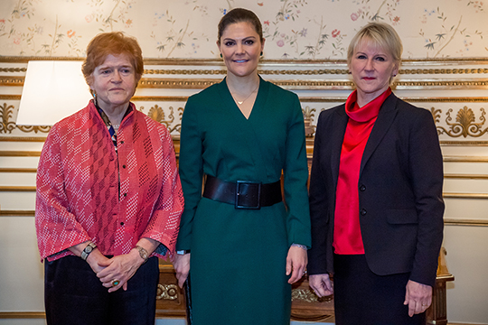 Kronprinsessan tillsammans med professor Deborah Lipstadt och utrikesminister Margot Wallström. 