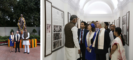 Kungaparet visades runt på museet Gandhi Smriti av Indiens turismminister Prahlad Singh Patel. 