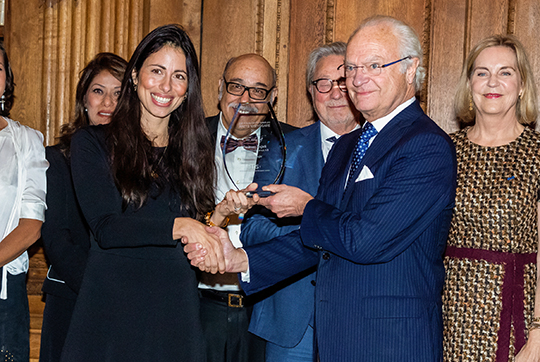 Kungen tillsammans med Susanne Najafi som utsågs till ”Årets pionjär”
