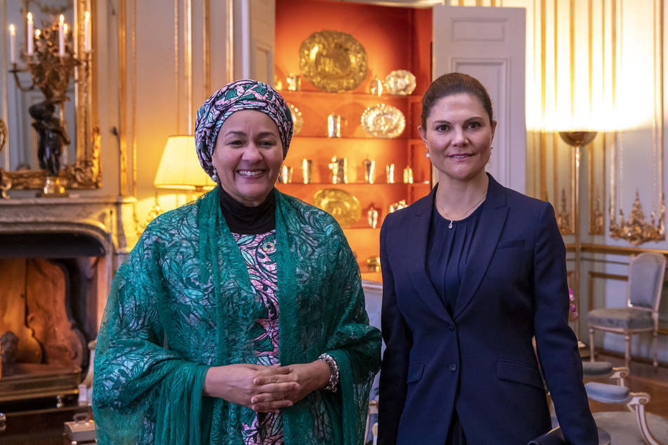 Kronprinsessan tillsammans med FN:s vice generalsekreterare Amina J Mohammed. 