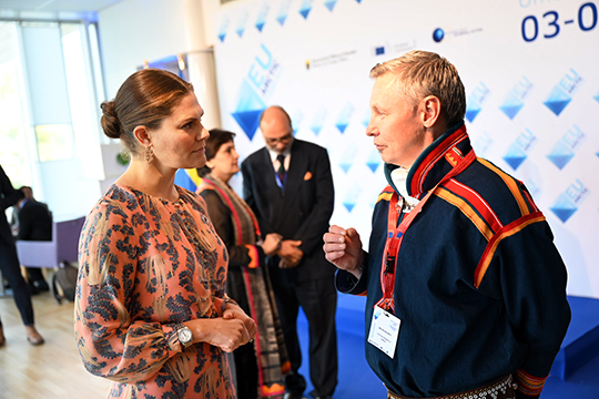 Kronprinsessan och Per-Olof Nutti, styrelseordförande i Sametinget.