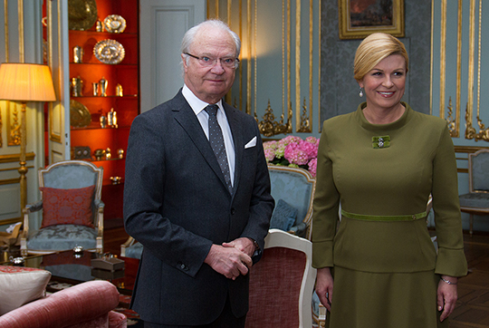 Kungen och Kroatiens president Kolinda Grabar-Kitarović. 