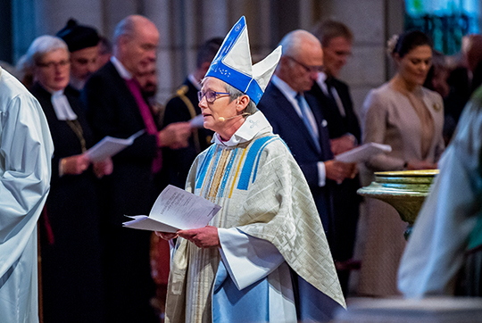 Biskopen i Göteborgs stift Susanne Rappman ledde gudstjänsten i Uppsala domkyrka. 