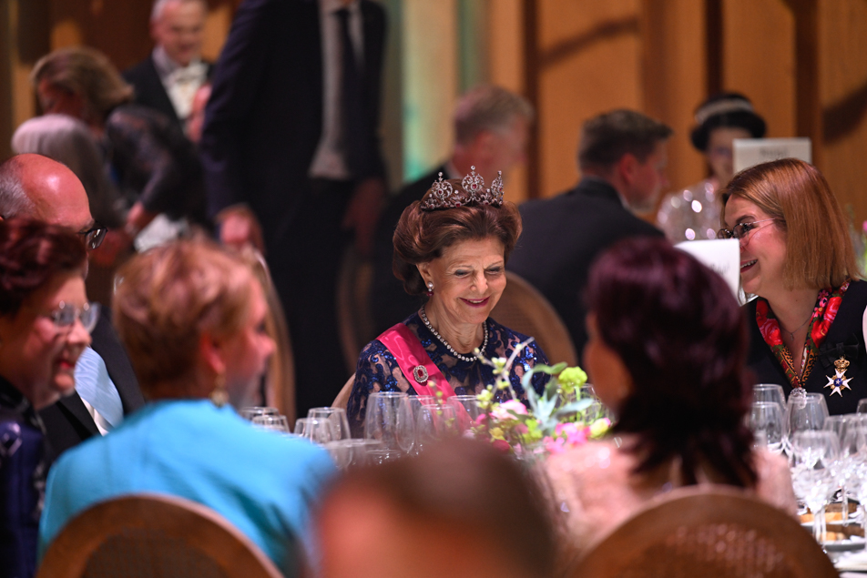The Queen during the evening's banquet. 