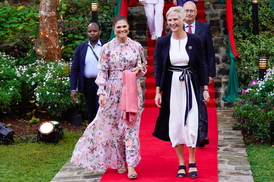 The Crown Princess with Caroline Vicini, Sweden's Ambassador to Kenya. 