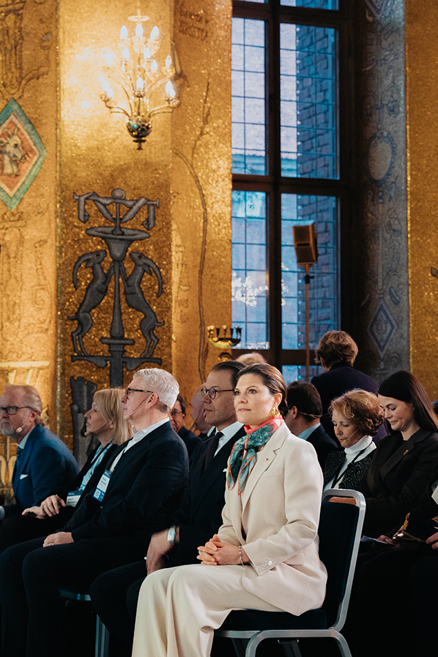 The Crown Princess Couple took part in the industry seminar at Stockholm City Hall. 