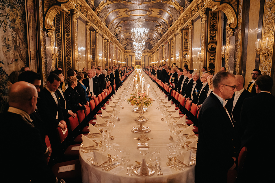 The gala dinner was held in Karl XI's Gallery. 
