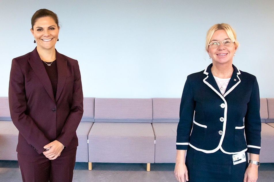 Generaldirektör Christina Malm var Kronprinsessans värd under besöket på myndighetens kontor i Karlstad.