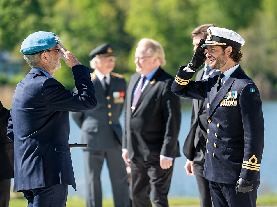 Prins Carl Philip deltog vid den nationella veteranceremonin.