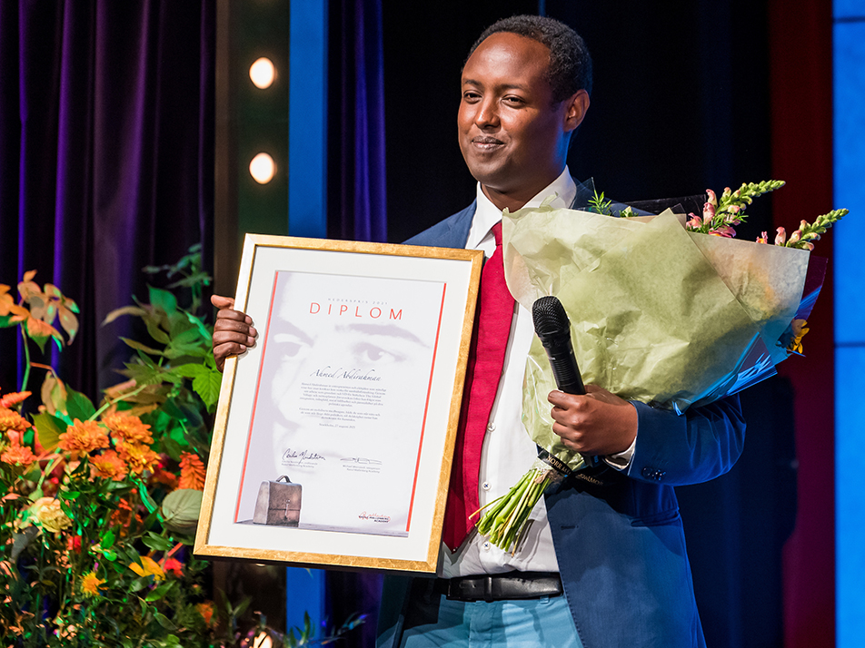 Winner of the Raoul Wallenberg Academy's Honorary Prize, Ahmed Abdirahman. 