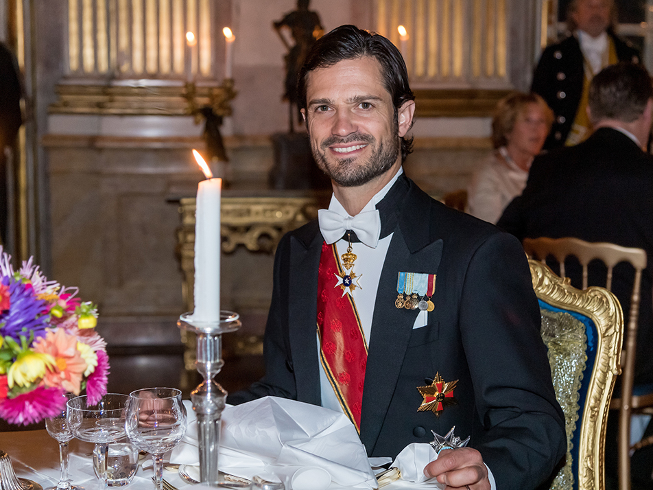 Prince Carl Philip during the dinner in the Vita Havet Assembly Rooms, the Royal Palace's ballroom. 
