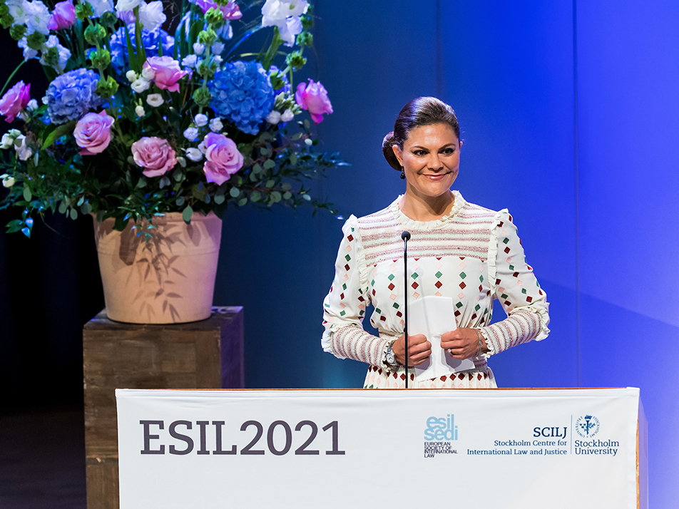 Kronprinsessan invigningstalade vid årskonferensen för European Society of International Law (ESIL).