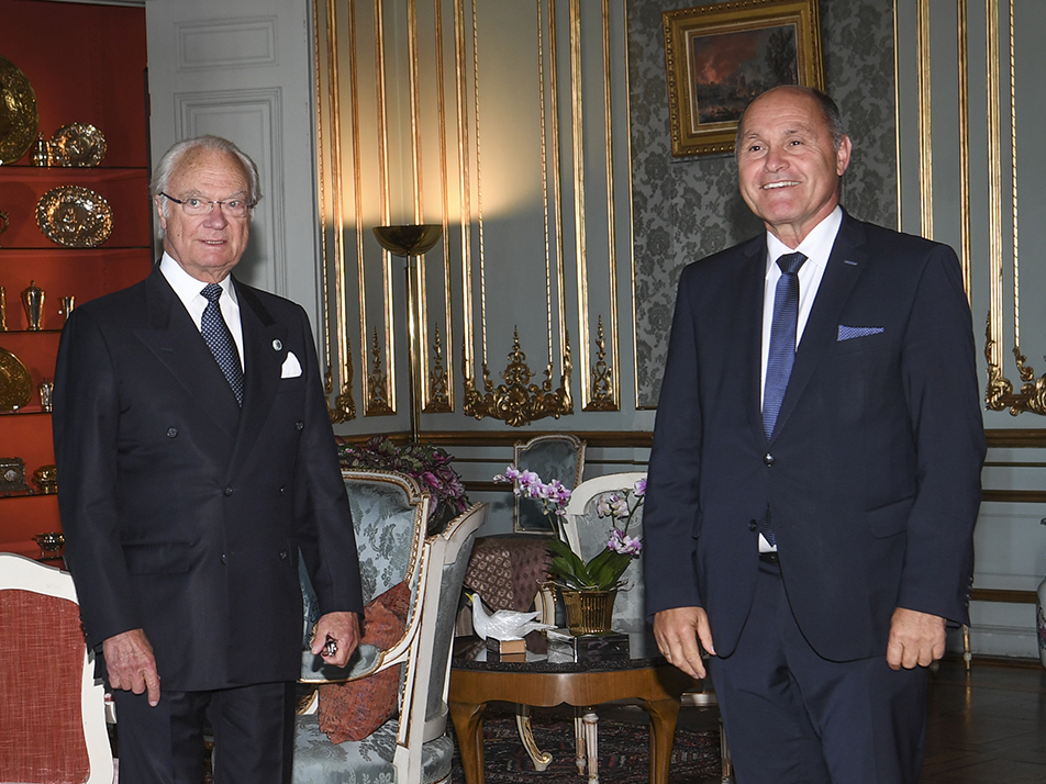 Kungen tillsammans Österrikes talman Wolfgang Sobotka. 