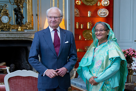 Kungen tillsammans med Bangladesh premiärminister Ms Sheikh Hasina Wajed vid dagens audiens.