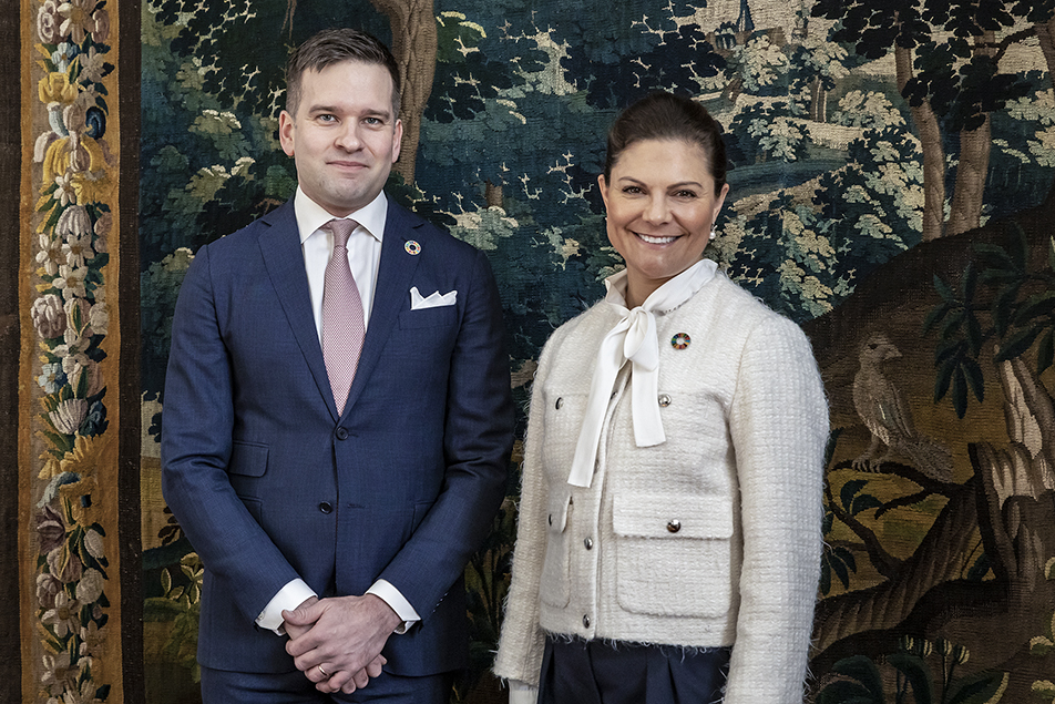 Kronprinsessan tillsammans med Gabriel Wikström.