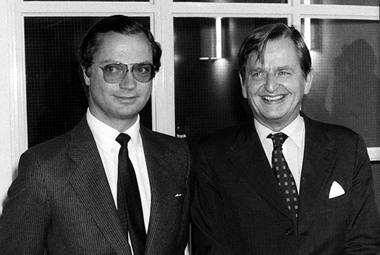 Kungen och statsminister Olof Palme i Rosenbad, september 1983.