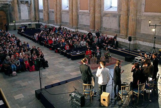 Under konserten med elever från Kungliga Musikhögskolan.
