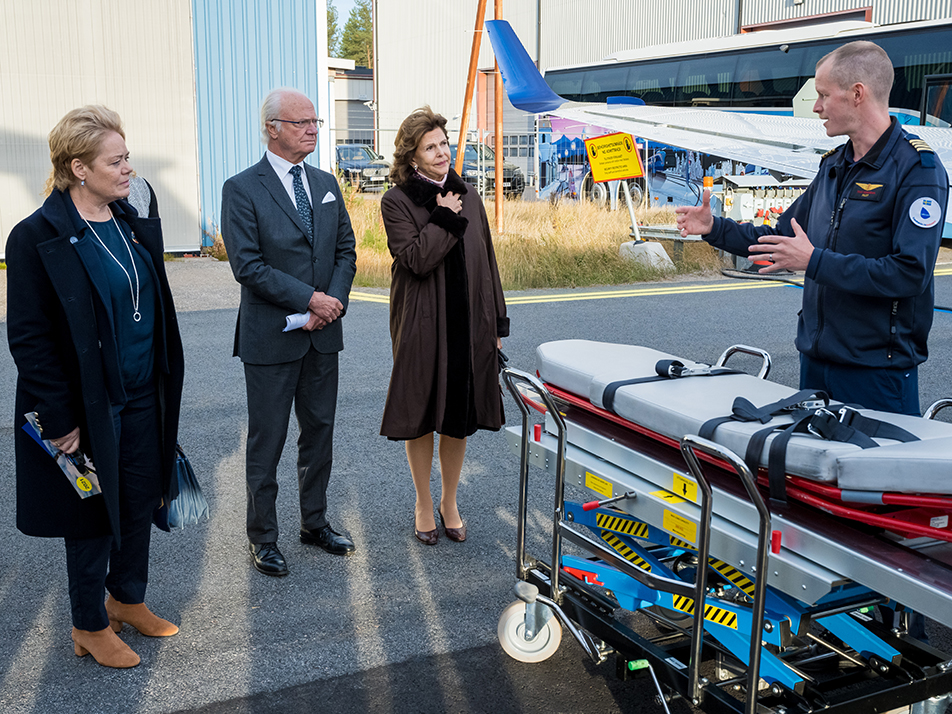 Staff at Luleå Kallax air ambulance base describe operations. 