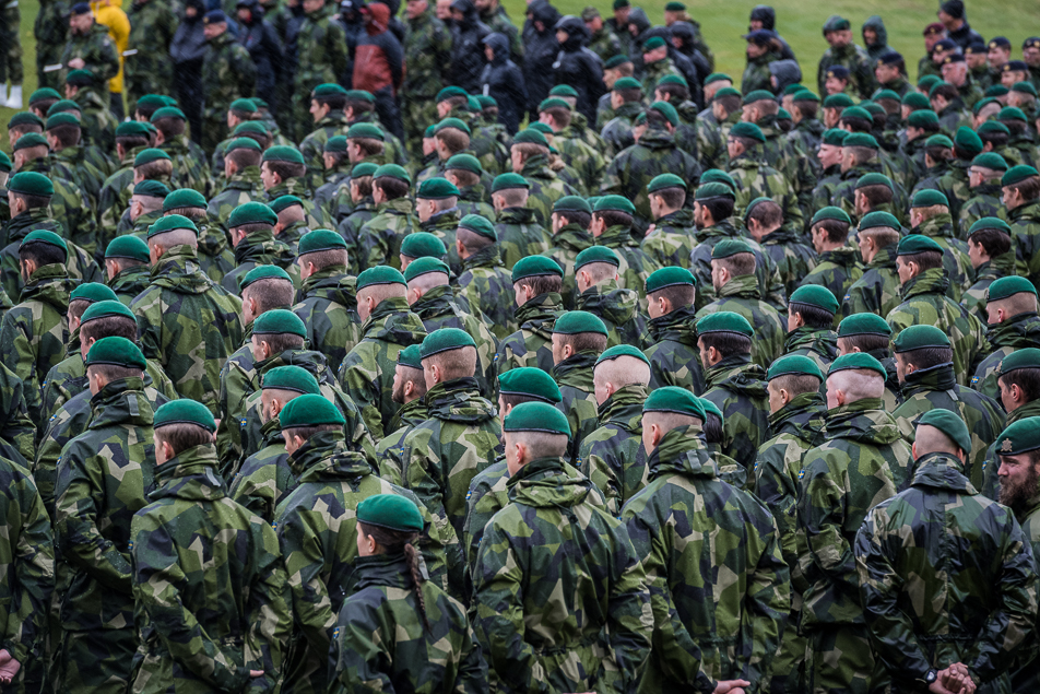 Soldater uppställda för ceremonin. 