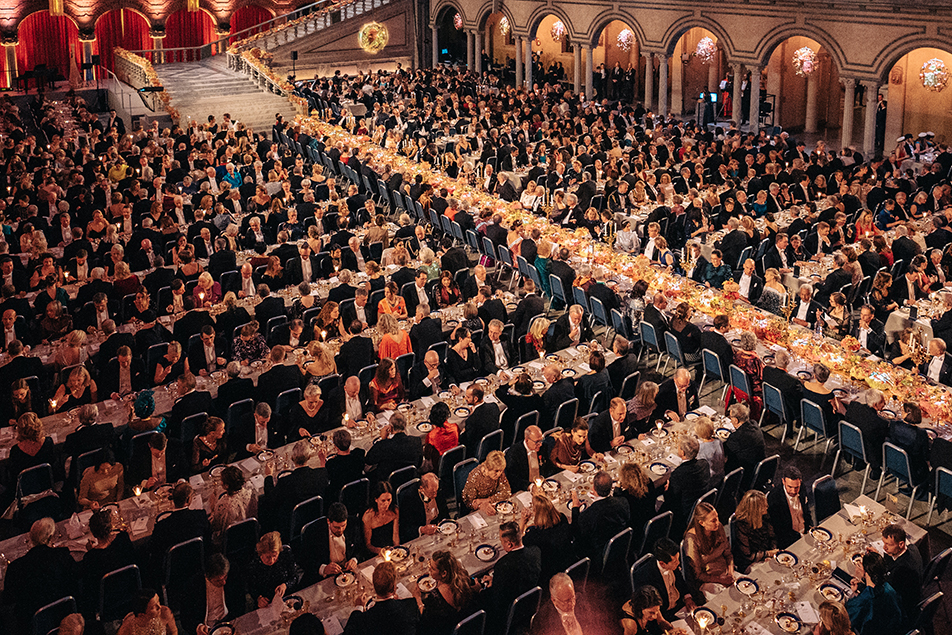The Nobel Banquet at Stockholm City Hall. 