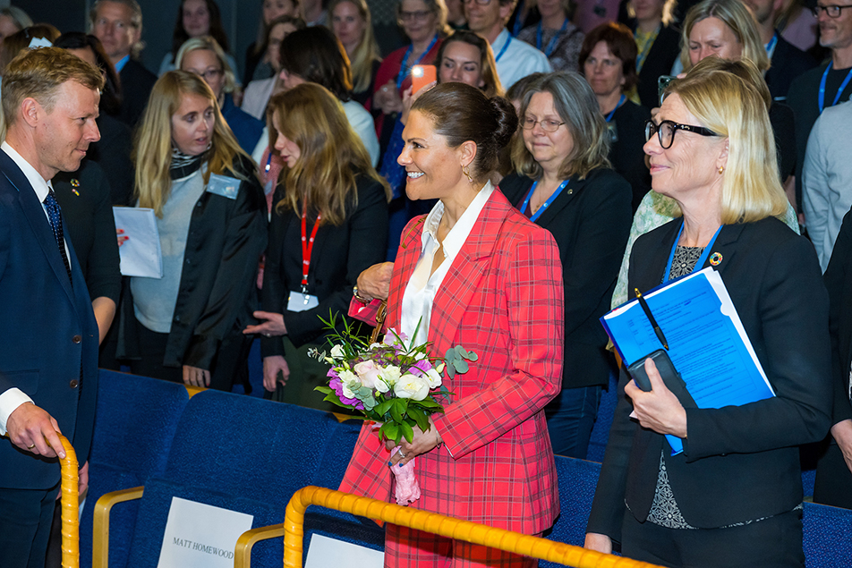 Kronprinsessan under konferensen Nordic Food Waste Summit. 