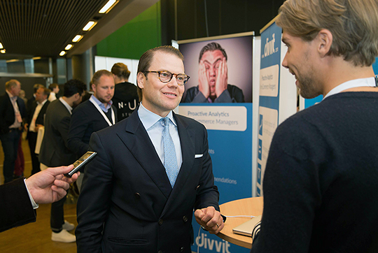 Prinsen träffade entreprenörer under Sthlm Tech Fest. 