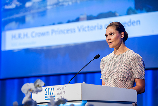 Kronprinsessan öppnar högnivåmötet “Building a Resilient Future through Water”. 