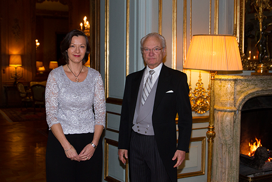 Kungen och Tjeckiens ambassadör Jana Hynková i Prinsessan Sibyllas våning.