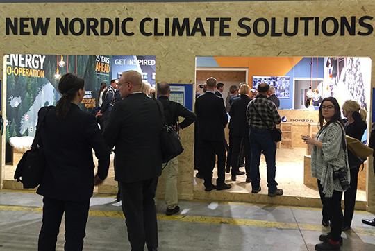Nordiska ministerrådet har ansvar för en gemensam nordisk paviljong under COP-förhandlingarna under rubriken ”Nya nordiska klimatlösningar”. Målet är att bidra till klimatdialogen – ur ett nordiskt perspektiv men med en global syn.