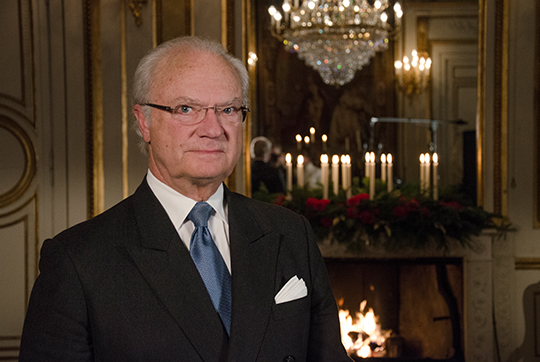 Kungens jultal spelades in i Prins Bertils våning på Kungl. Slottet.