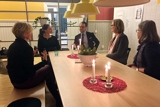 Direktor Marika Markovits, verksamhetschef Maria Wisén och Runa Frisell berättade om verksamheten vid Bostad Ung.
