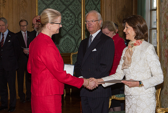 Justitiekansler Anna Skarhed tog emot H.M. Konungens medalj för förtjänstfulla insatser inom svenskt domstolsväsende och svensk statsförvaltning.