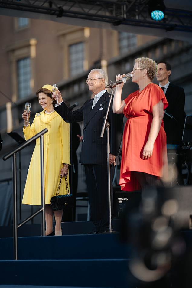 Stockholms finansborgarråd Karin Wanngård utbringade en skål för Kungen.
