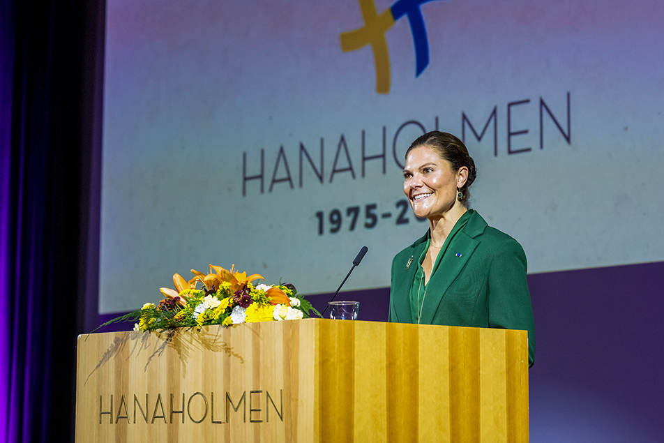 Kronprinsessan framförde Sveriges hälsning till Hanaholmens 50-årsjubileum.