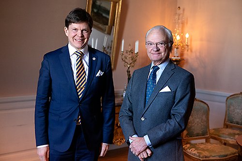 Kungen tillsammans med riksdagens talman Andreas Norlén.