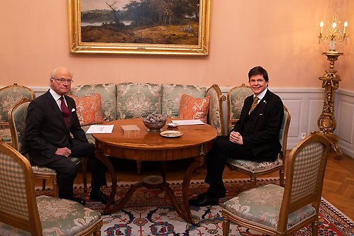 Kungen i företräde med riksdagens talman Andreas Norlén. 