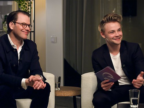 Prins Daniel tillsammans med Entreprenörspeppets programledare Hampus Hedström.