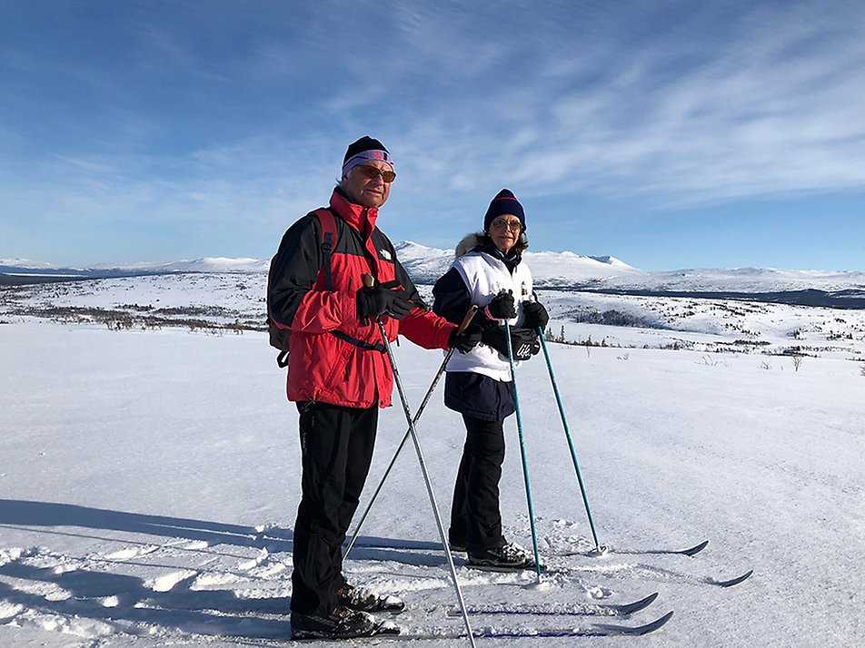 The King and Queen skiing in Storlien, Easter 2018. 