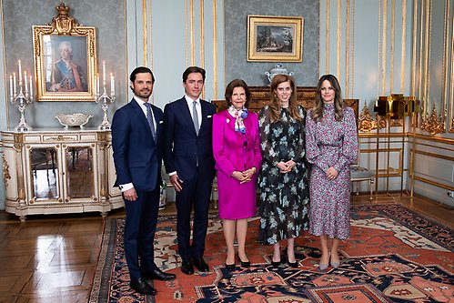 The Queen and The Prince Couple welcomed Princess Beatrice of York and Edoardo Mapelli Mozzi to Princess Sibylla's Apartments ahead of the symposium. 